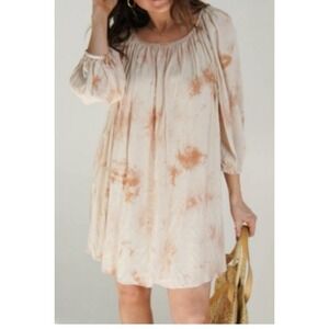 Carly Jean Los Angeles Salem Dress Size‎ Small Blush Tie-Dyed Flowy Bohemian